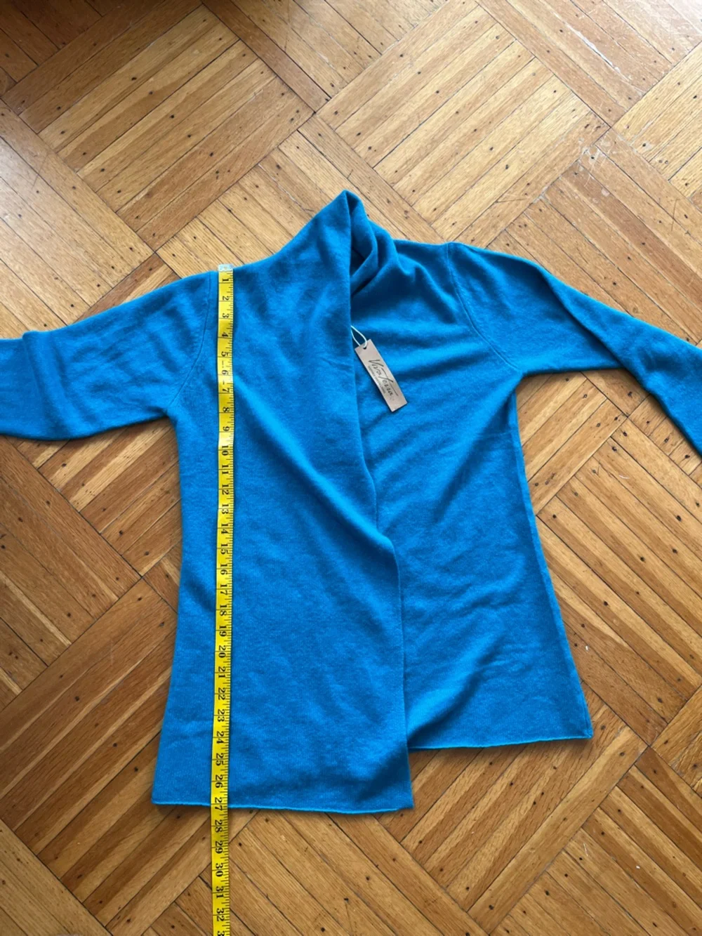 Viva Terra • NWT Teal Open-Front Lightweight Cashmere Cardigan - Picture 3 of 5